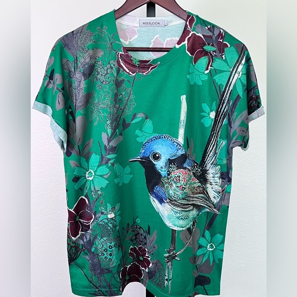 MISSLOOK Tops - MISSLOOK Mint Green and Lavender Top